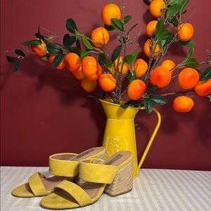 Steven By Steve Madden Yellow Mules Block Heel